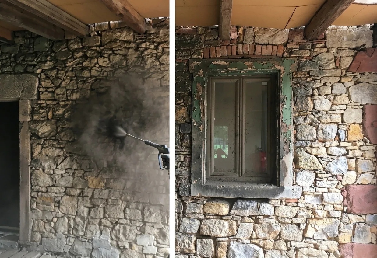 Ravalement de façade à Besançon — avant (chantier 1)